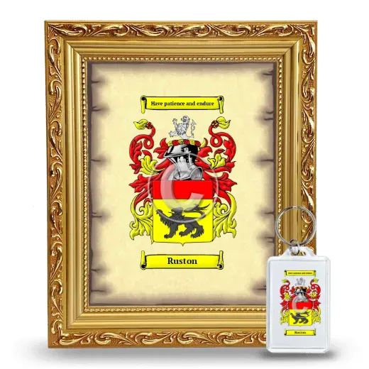 Ruston Framed Coat of Arms and Keychain - Gold