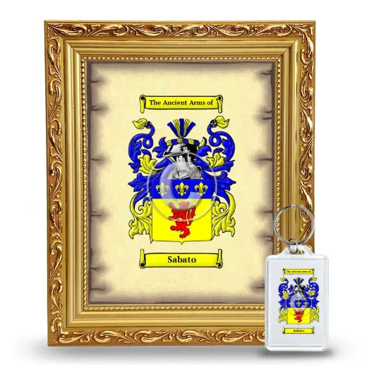 Sabato Framed Coat of Arms and Keychain - Gold