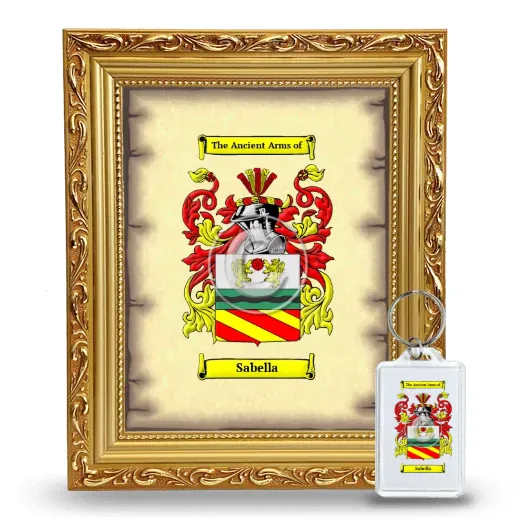 Sabella Framed Coat of Arms and Keychain - Gold