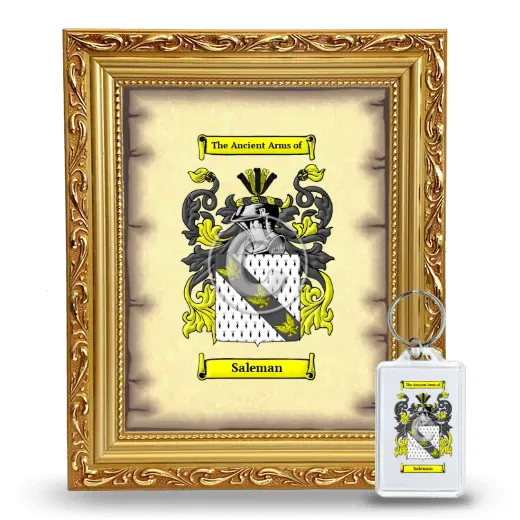 Saleman Framed Coat of Arms and Keychain - Gold