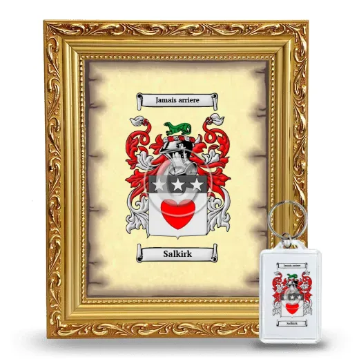 Salkirk Framed Coat of Arms and Keychain - Gold