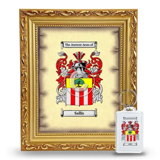 Sallis Framed Coat of Arms and Keychain - Gold