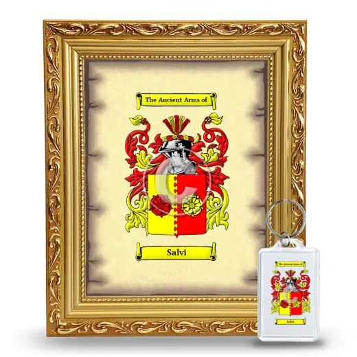 Salvi Framed Coat of Arms and Keychain - Gold