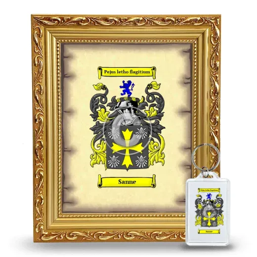 Sanne Framed Coat of Arms and Keychain - Gold