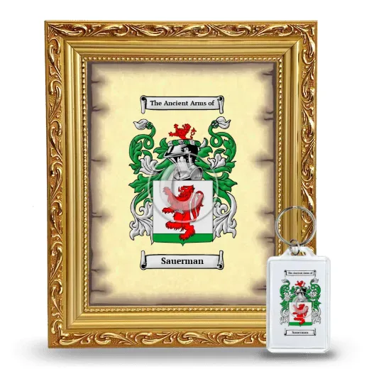 Sauerman Framed Coat of Arms and Keychain - Gold