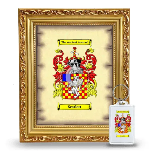 Scarlott Framed Coat of Arms and Keychain - Gold
