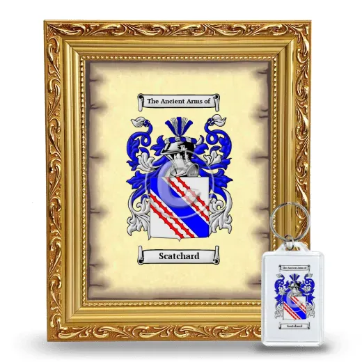 Scatchard Framed Coat of Arms and Keychain - Gold