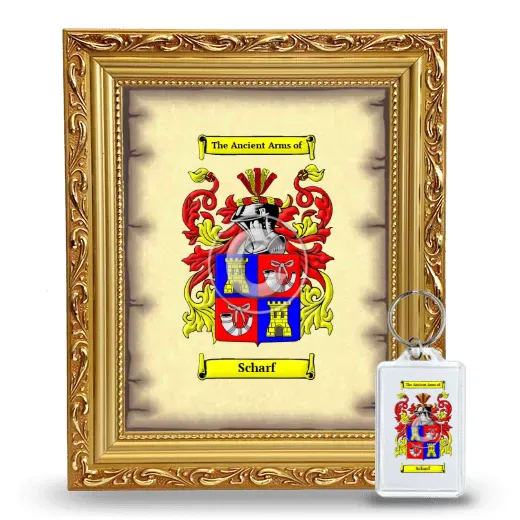 Scharf Framed Coat of Arms and Keychain - Gold
