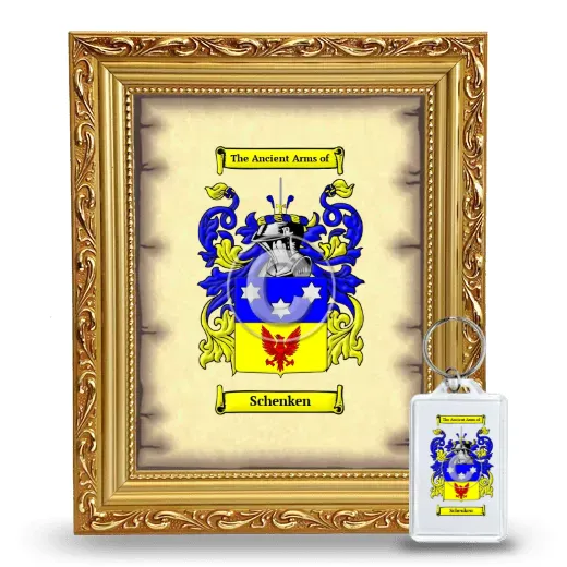 Schenken Framed Coat of Arms and Keychain - Gold