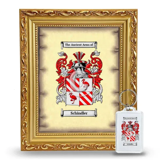 Schindler Framed Coat of Arms and Keychain - Gold