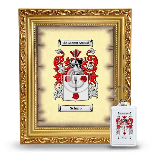 Schipp Framed Coat of Arms and Keychain - Gold