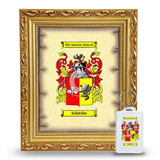 Schittler Framed Coat of Arms and Keychain - Gold