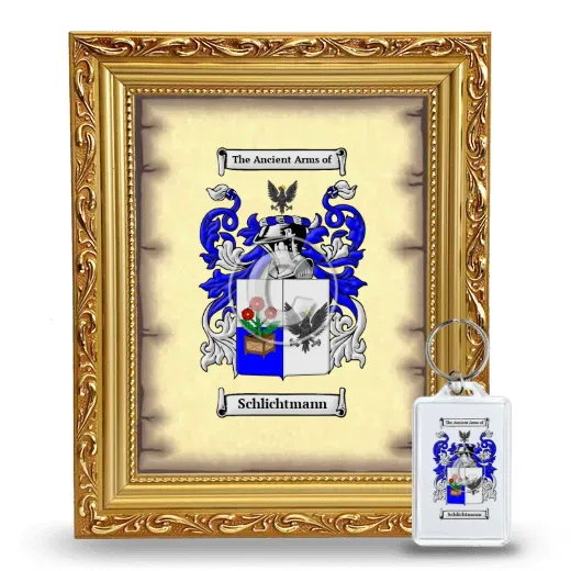Schlichtmann Framed Coat of Arms and Keychain - Gold