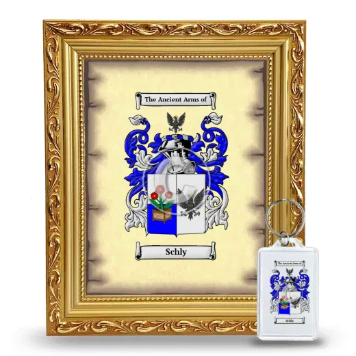 Schly Framed Coat of Arms and Keychain - Gold