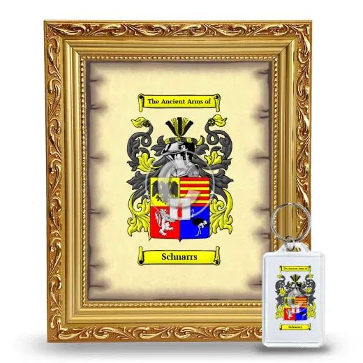 Schnarrs Framed Coat of Arms and Keychain - Gold