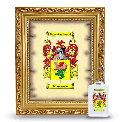 Schoenauer Framed Coat of Arms and Keychain - Gold