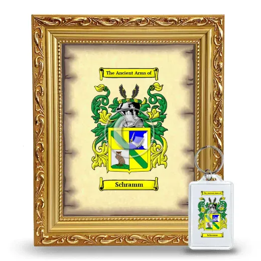 Schramm Framed Coat of Arms and Keychain - Gold