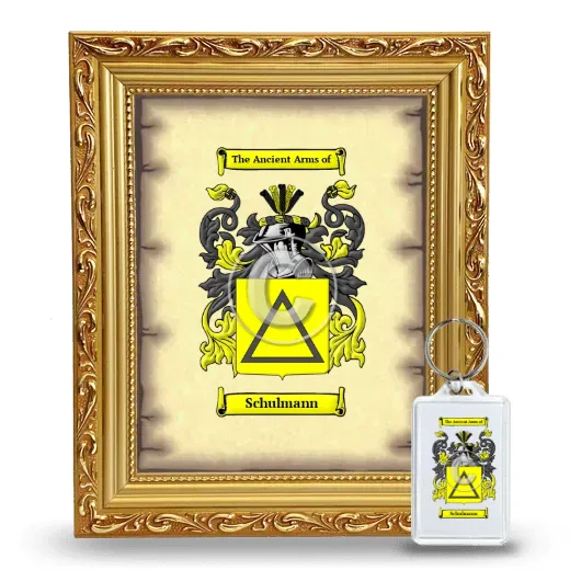 Schulmann Framed Coat of Arms and Keychain - Gold