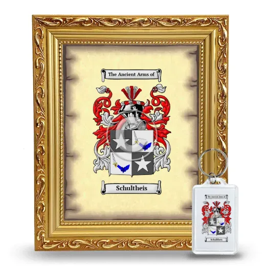 Schultheis Framed Coat of Arms and Keychain - Gold