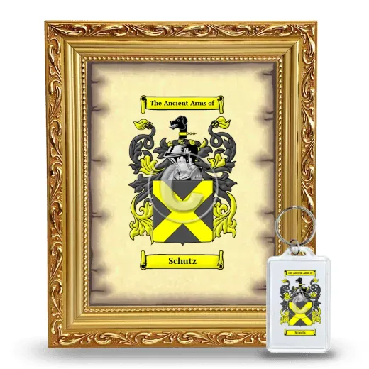Schutz Framed Coat of Arms and Keychain - Gold