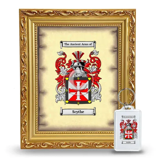 Scythe Framed Coat of Arms and Keychain - Gold