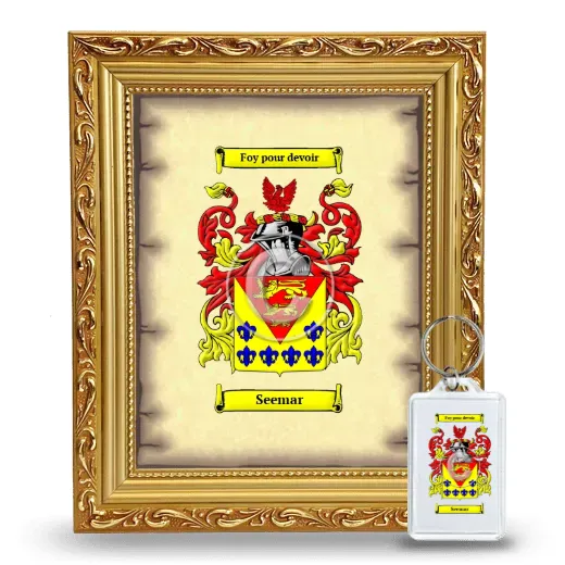 Seemar Framed Coat of Arms and Keychain - Gold