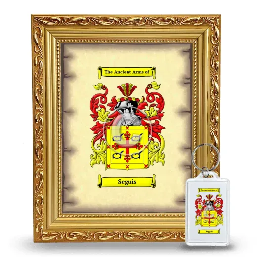 Seguis Framed Coat of Arms and Keychain - Gold