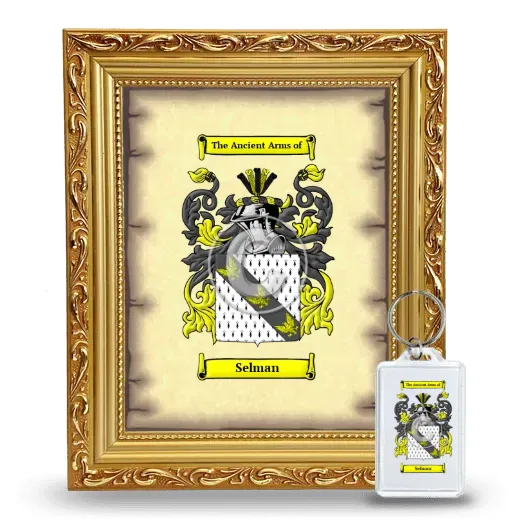 Selman Framed Coat of Arms and Keychain - Gold
