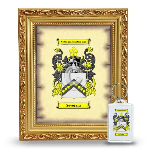 Severans Framed Coat of Arms and Keychain - Gold
