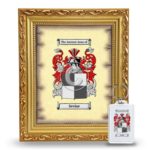Sevine Framed Coat of Arms and Keychain - Gold