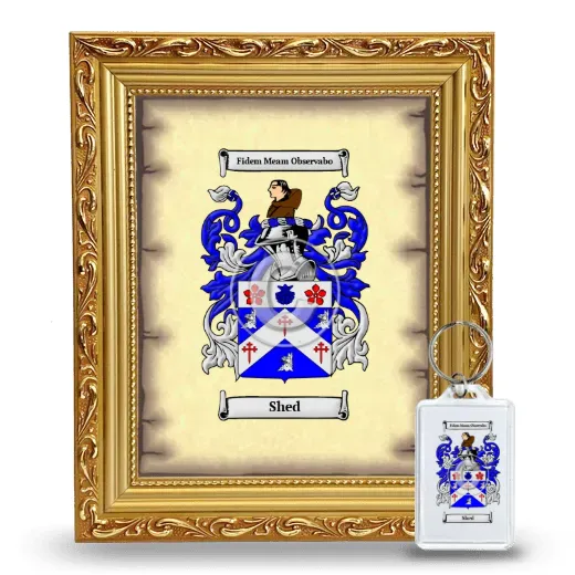 Shed Framed Coat of Arms and Keychain - Gold