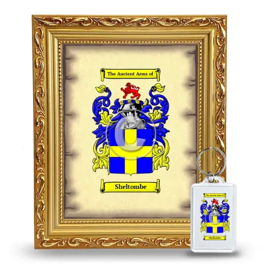 Sheltombe Framed Coat of Arms and Keychain - Gold