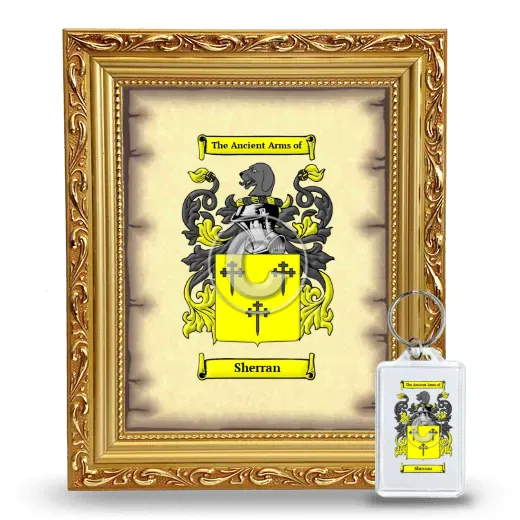 Sherran Framed Coat of Arms and Keychain - Gold