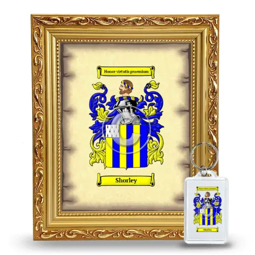 Shorley Framed Coat of Arms and Keychain - Gold