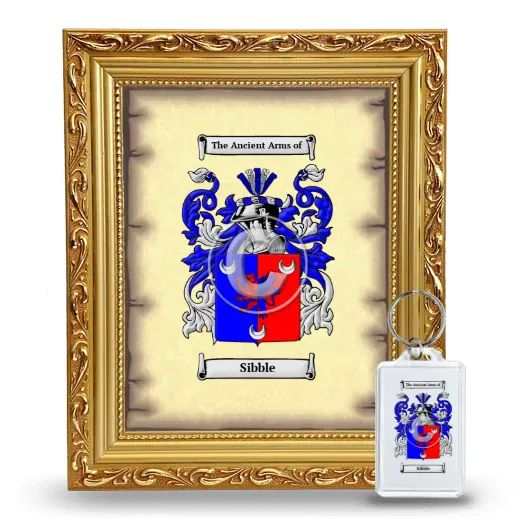 Sibble Framed Coat of Arms and Keychain - Gold