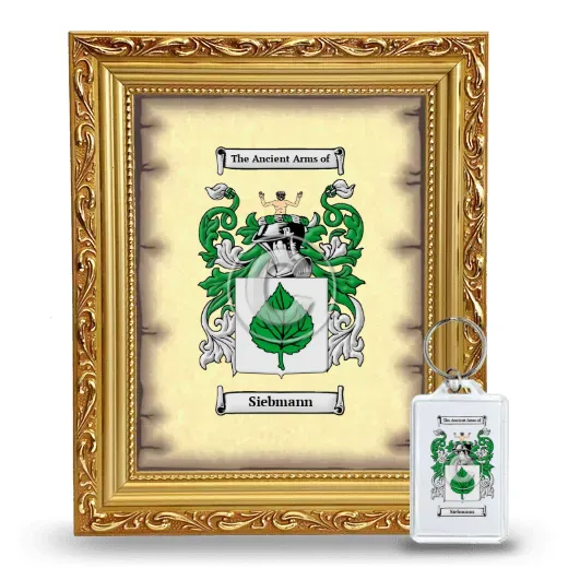 Siebmann Framed Coat of Arms and Keychain - Gold