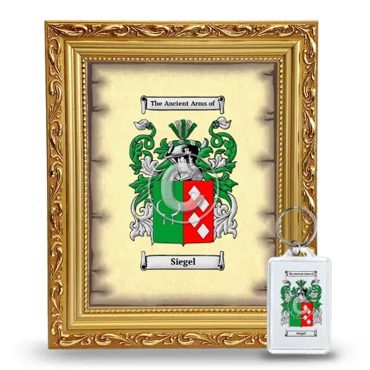 Siegel Framed Coat of Arms and Keychain - Gold