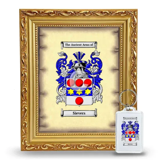Sievers Framed Coat of Arms and Keychain - Gold