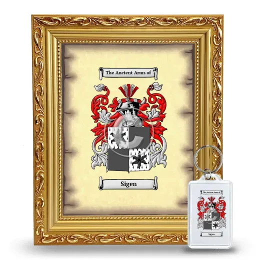 Sigen Framed Coat of Arms and Keychain - Gold