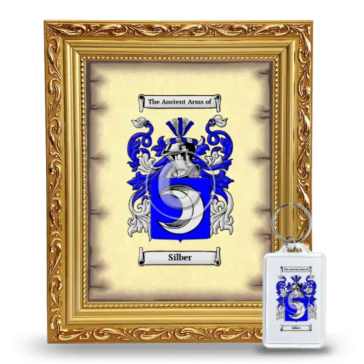 Silber Framed Coat of Arms and Keychain - Gold