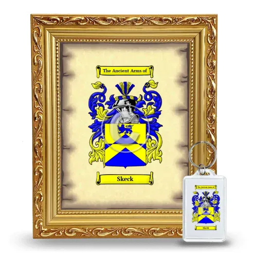 Skeck Framed Coat of Arms and Keychain - Gold