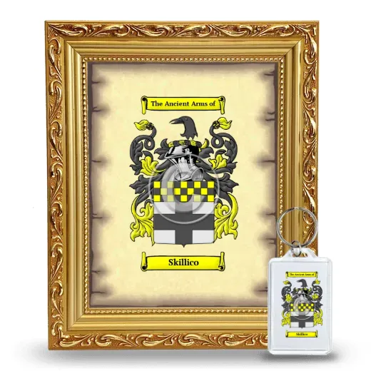 Skillico Framed Coat of Arms and Keychain - Gold