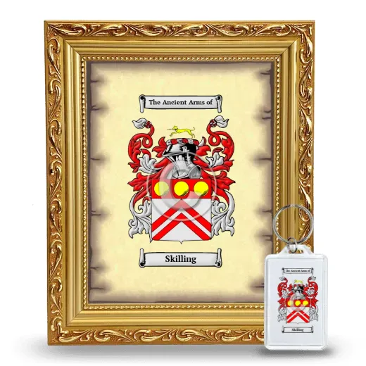 Skilling Framed Coat of Arms and Keychain - Gold