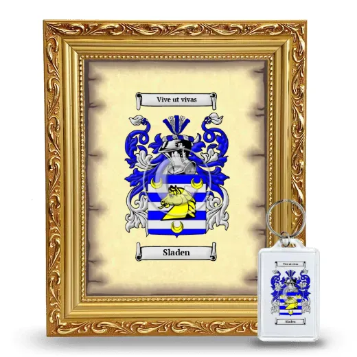 Sladen Framed Coat of Arms and Keychain - Gold