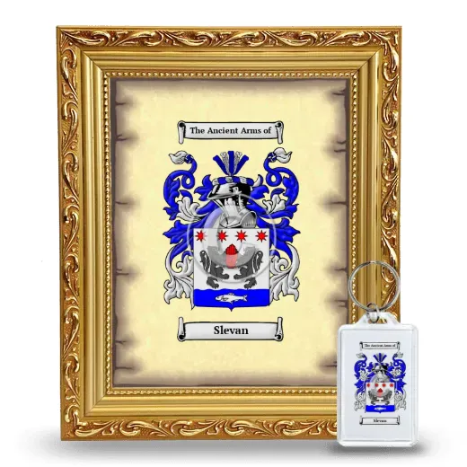 Slevan Framed Coat of Arms and Keychain - Gold