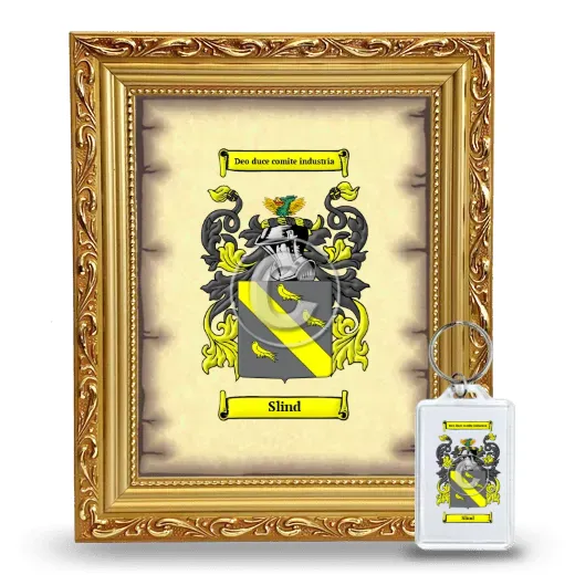 Slind Framed Coat of Arms and Keychain - Gold