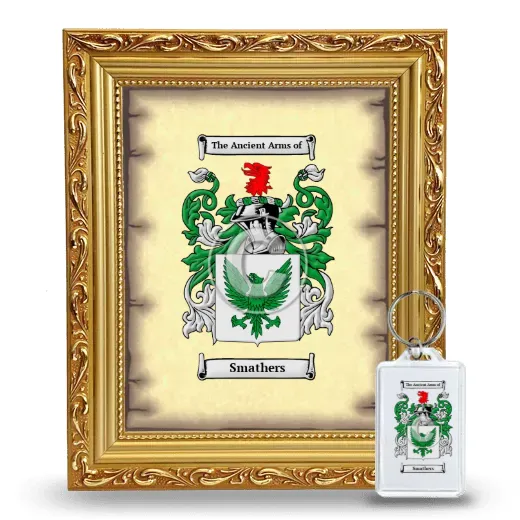 Smathers Framed Coat of Arms and Keychain - Gold