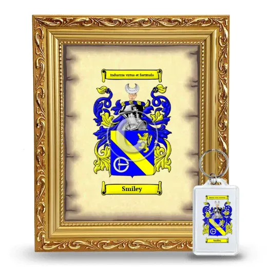 Smiley Framed Coat of Arms and Keychain - Gold