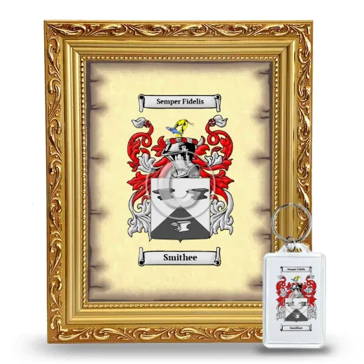 Smithee Framed Coat of Arms and Keychain - Gold