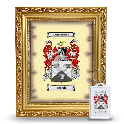 Smoth Framed Coat of Arms and Keychain - Gold